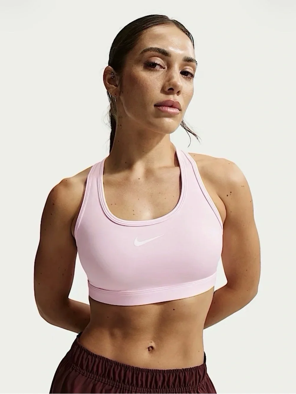 Nike Women’s XL Swoosh Medium Support Padded Racerback Sports Bra Pink Foam